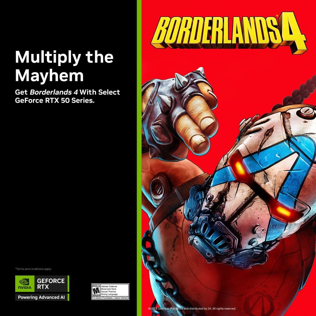 Mua NVIDIA GeForce RTX 50 Series nhận ngay Game Borderlands 4