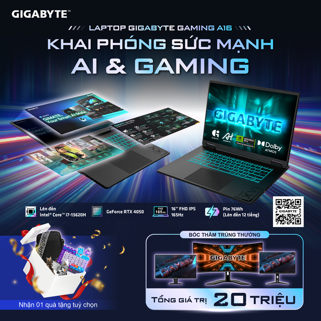LAPTOP GAMING A16 KHAI PHÓNG SỨC MẠNH AI VÀ GAMING