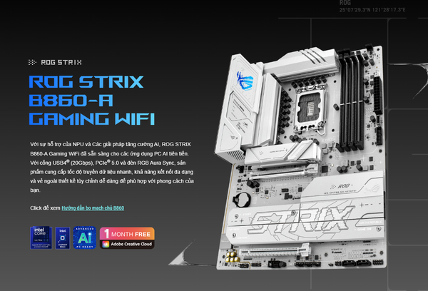 Mainboard ASUS ROG STRIX B860-A GAMING WIFI