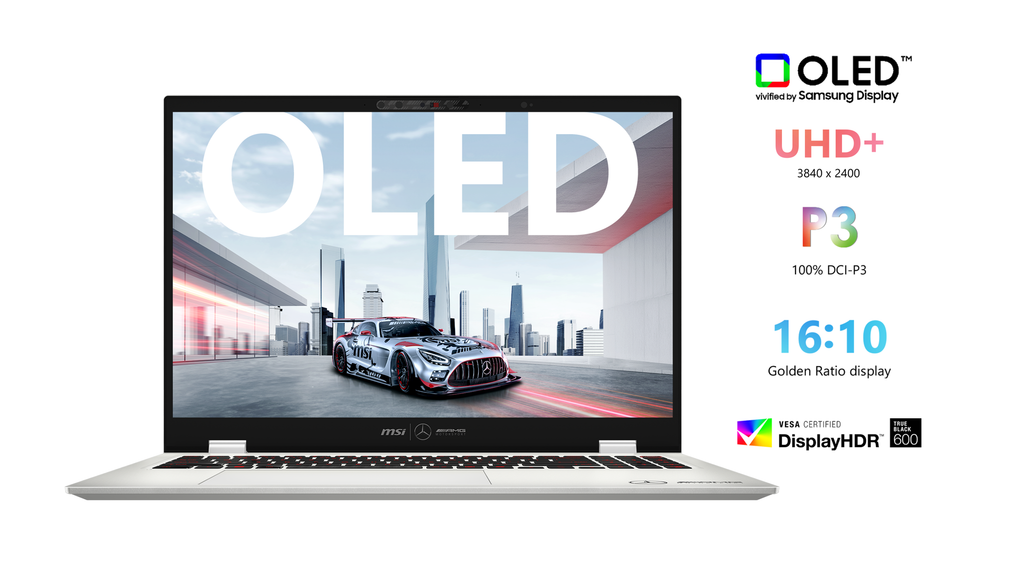 Laptop MSI Prestige 16 AI+ Mercedes AMG B2VMG 088VN trang bị màn hình Oled do Samsung sản xuất