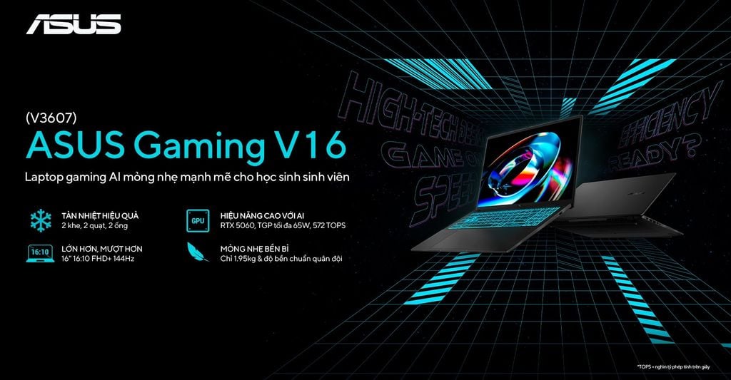 Laptop Gaming Asus AI V16 V3607VU-RP343W chơi mượt được các game phổ thông