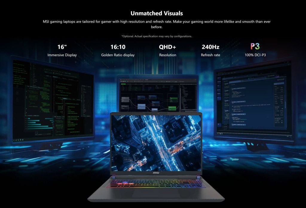 Xgear Laptop Gaming MSI Vector 16 HX AI A2XWHG 010VN