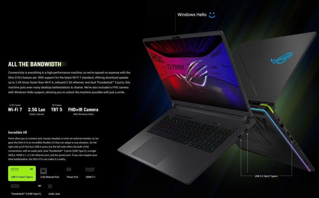 Xgear Laptop Gaming ASUS ROG Strix G16 (2025) G615LR-S5238W