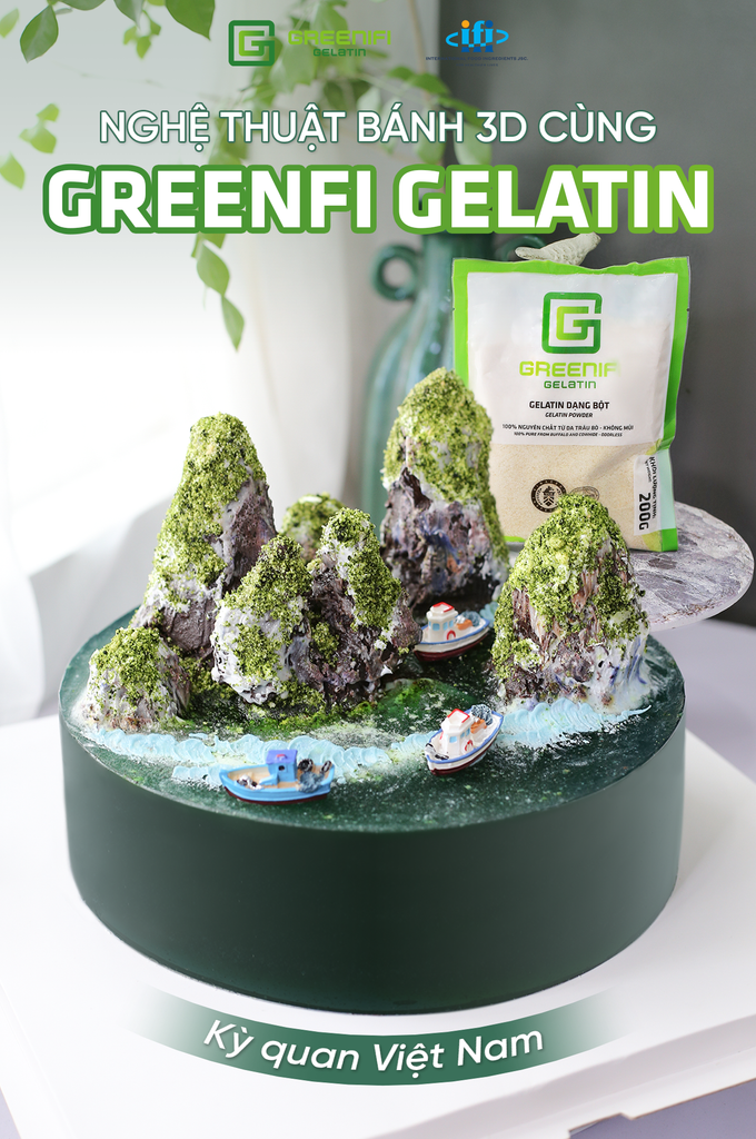 🌟Nghệ thuật bánh 3D từ gelatin: Vịnh Hạ Long - Bức tranh thủy mặc, đẹp vô song🌟