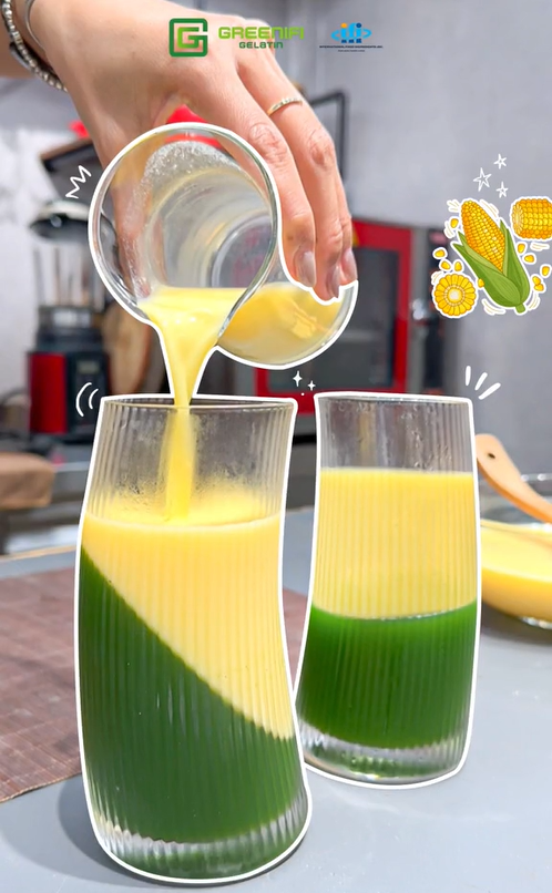 PANDAN JELLY CORN MILK