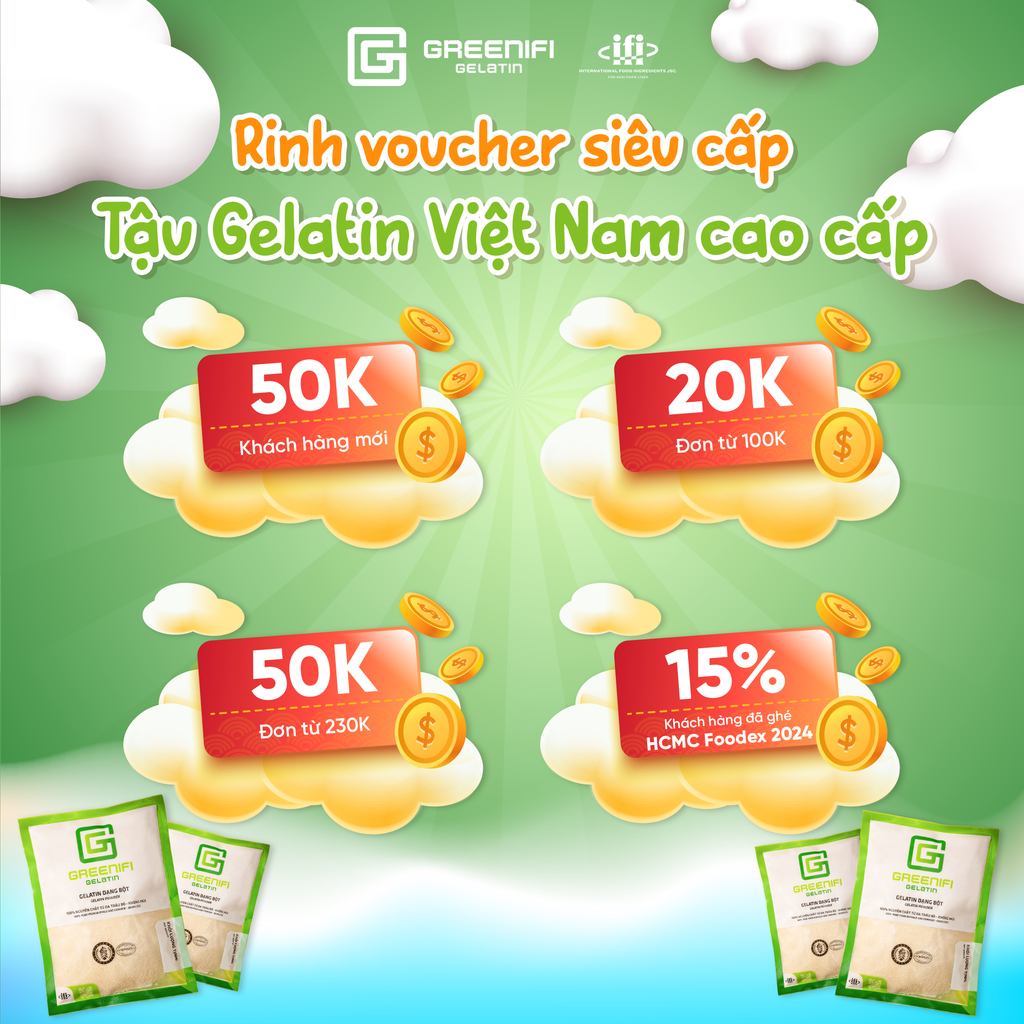 GELATIN GIÁ TỐT HÀNG ĐẦU THỊ TRƯỜNG! KHUYẾN MẠI ĐẶC BIỆT ĐỪNG BỎ LỠ