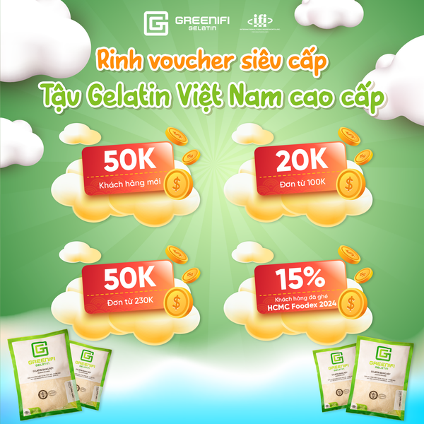 GELATIN GIÁ TỐT HÀNG ĐẦU THỊ TRƯỜNG! KHUYẾN MẠI ĐẶC BIỆT ĐỪNG BỎ LỠ