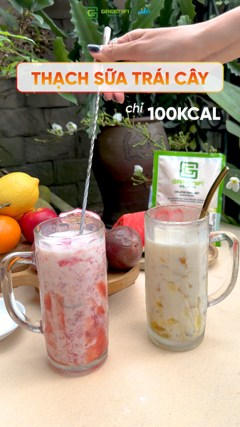 MÓN NGON TỪ GELATIN: THẠCH SỮA TRÁI CÂY CỰC ÍT CALO, GIẢM CÂN HIỆU QUẢ