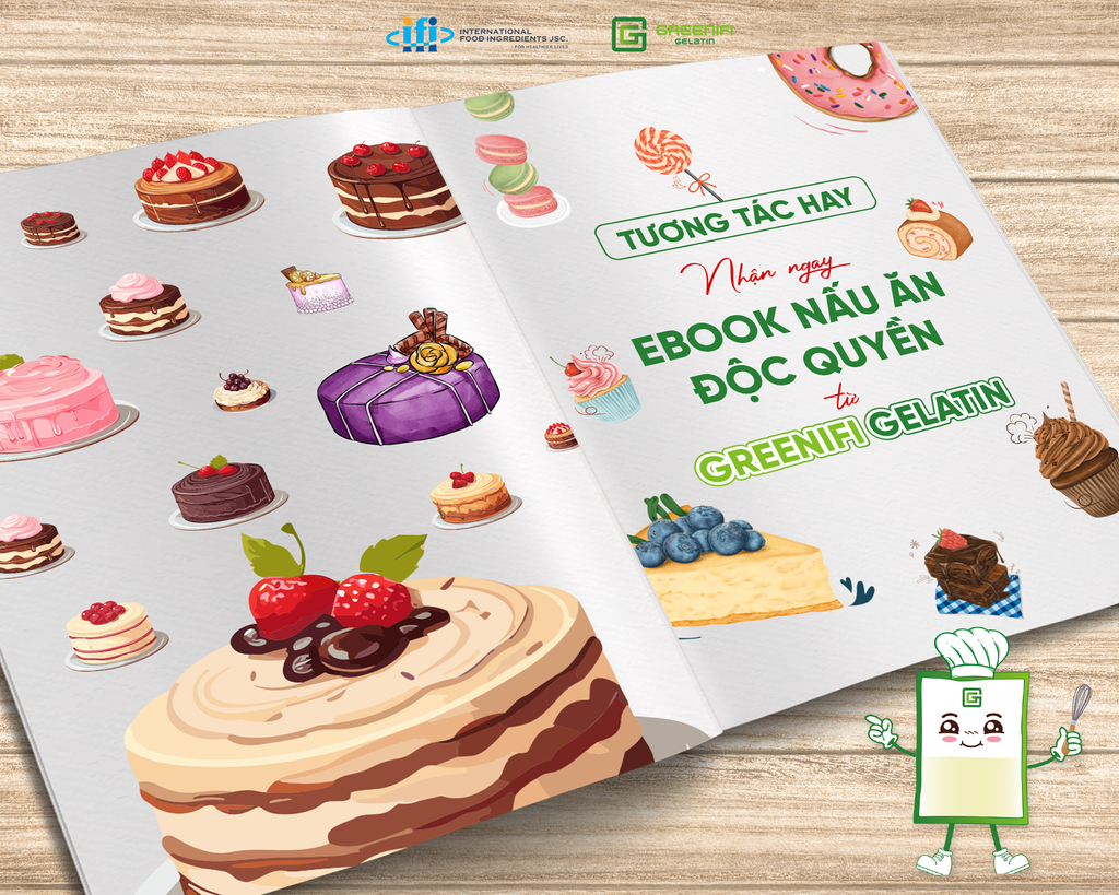 TƯƠNG TÁC HAY - NHẬN NGAY EBOOK NẤU ĂN ĐỘC QUYỀN TỪ GREENIFI GELATIN