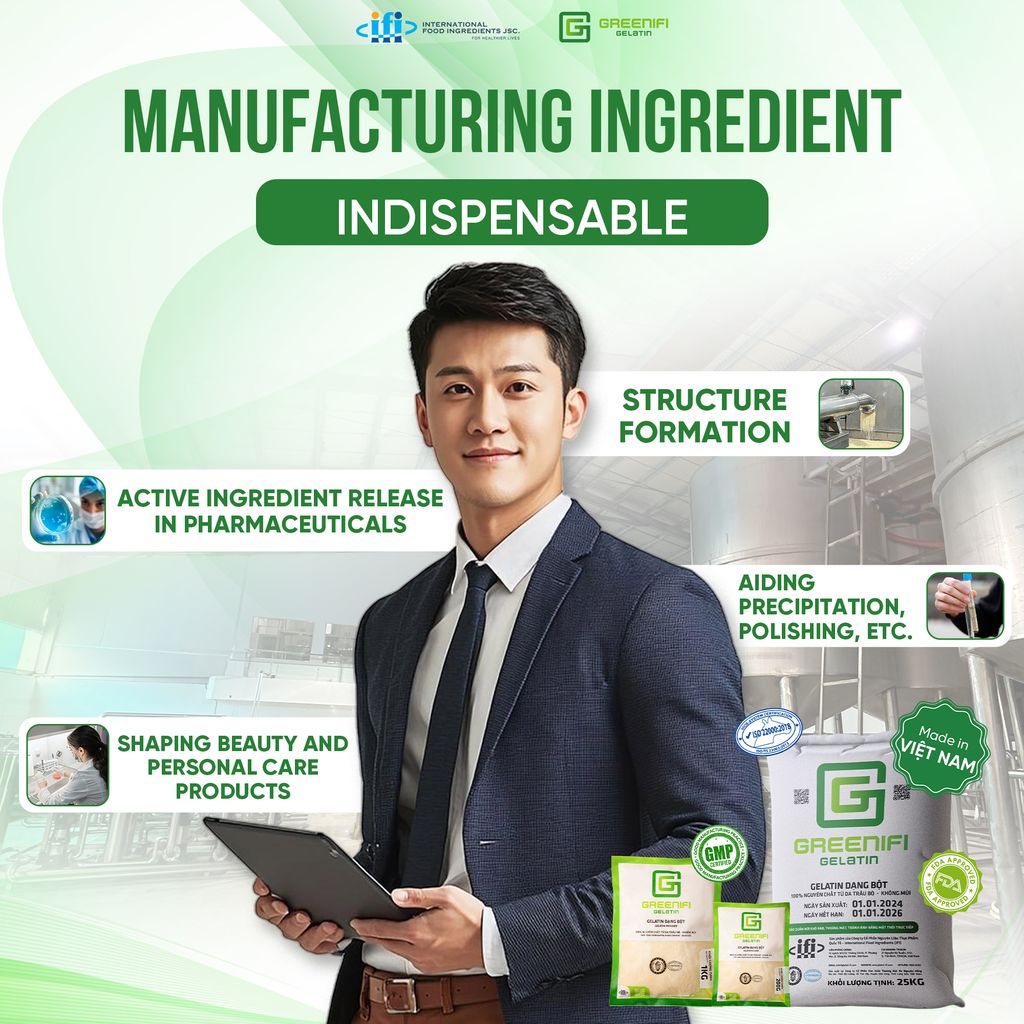 🧩 GELATIN – NGUYÊN LIỆU KHÔNG THỂ THIẾU CHO MỌI NGÀNH SẢN XUẤT