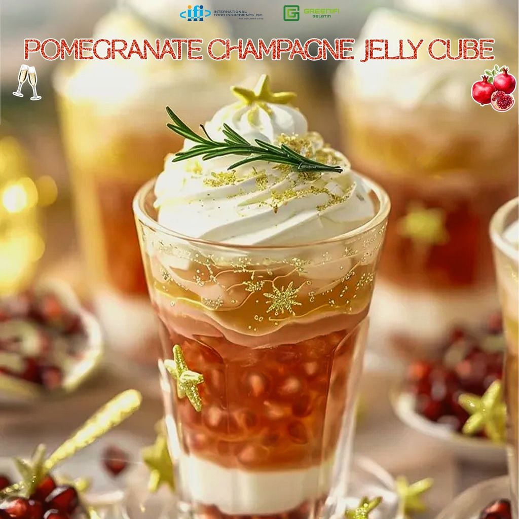 POMEGRANATE CHAMPAGNE JELLY CUBE UNIQUE - CREATIVE - FRESH