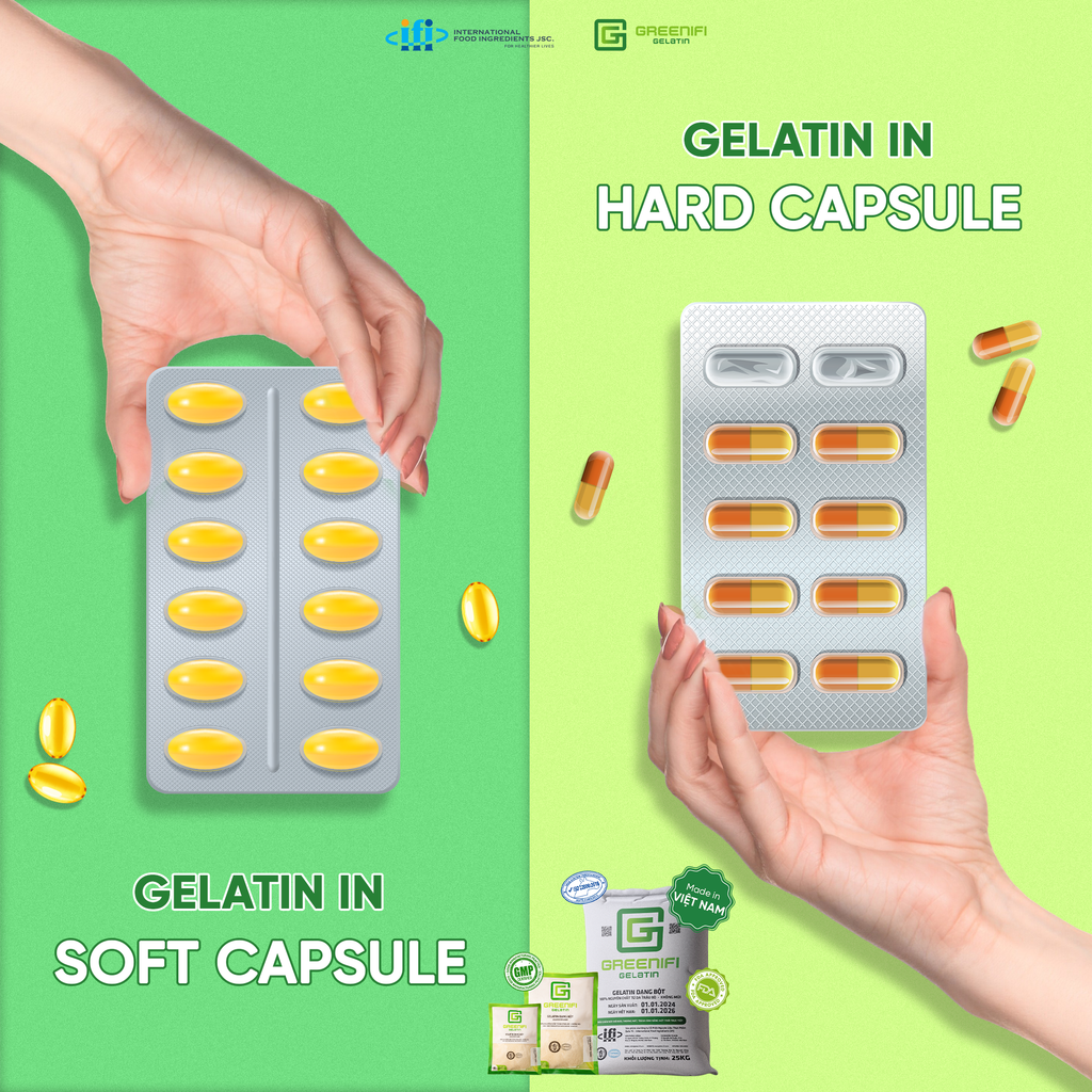 GELATIN IN CAPSULES - HOW DOES GELATIN IN HARD CAPSULES DIFFER FROM SOFT CAPSULES?