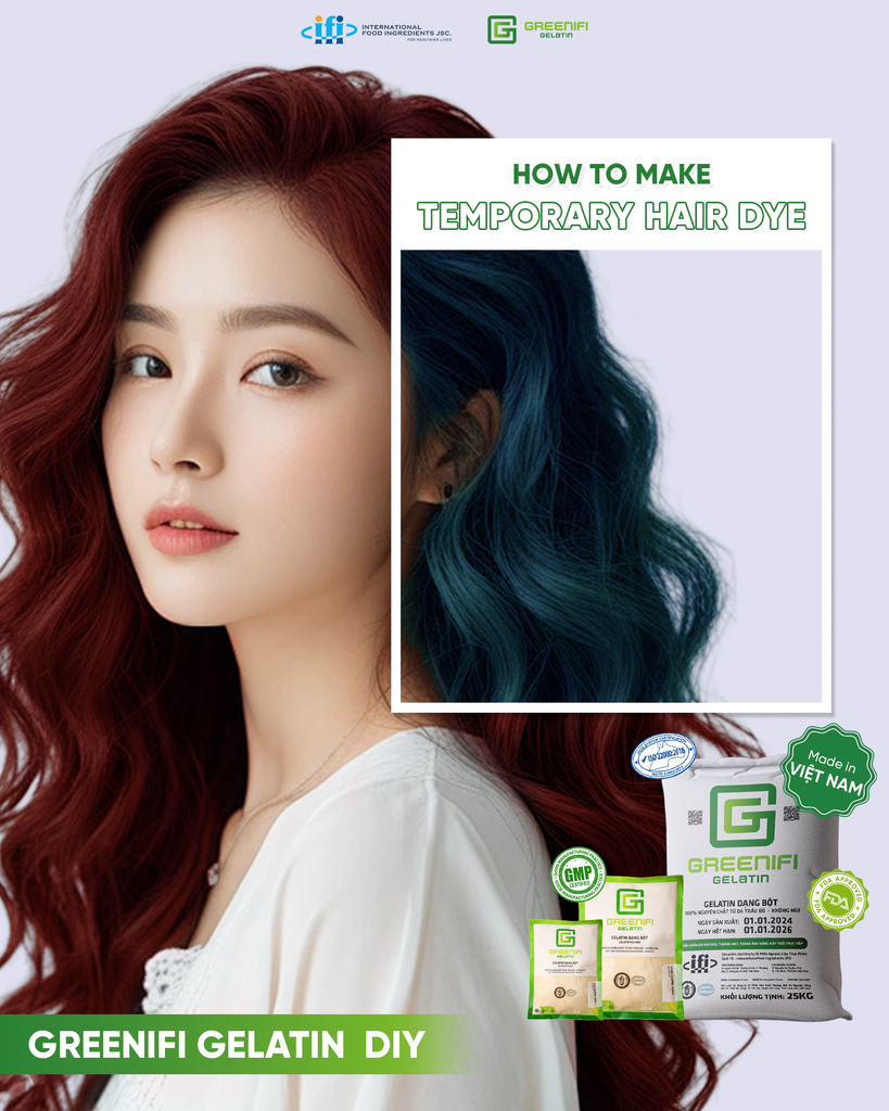 🌟 Transform Your Hair with Greenifi Gelatin’s Fun, Temporary Hair Dye Formula! 🌟