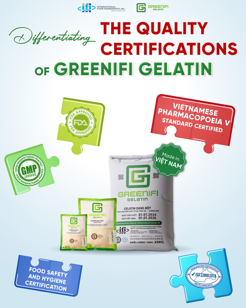 DISTINGUISHING THE QUALITY CERTIFICATIONS OF GREENIFI GELATIN
