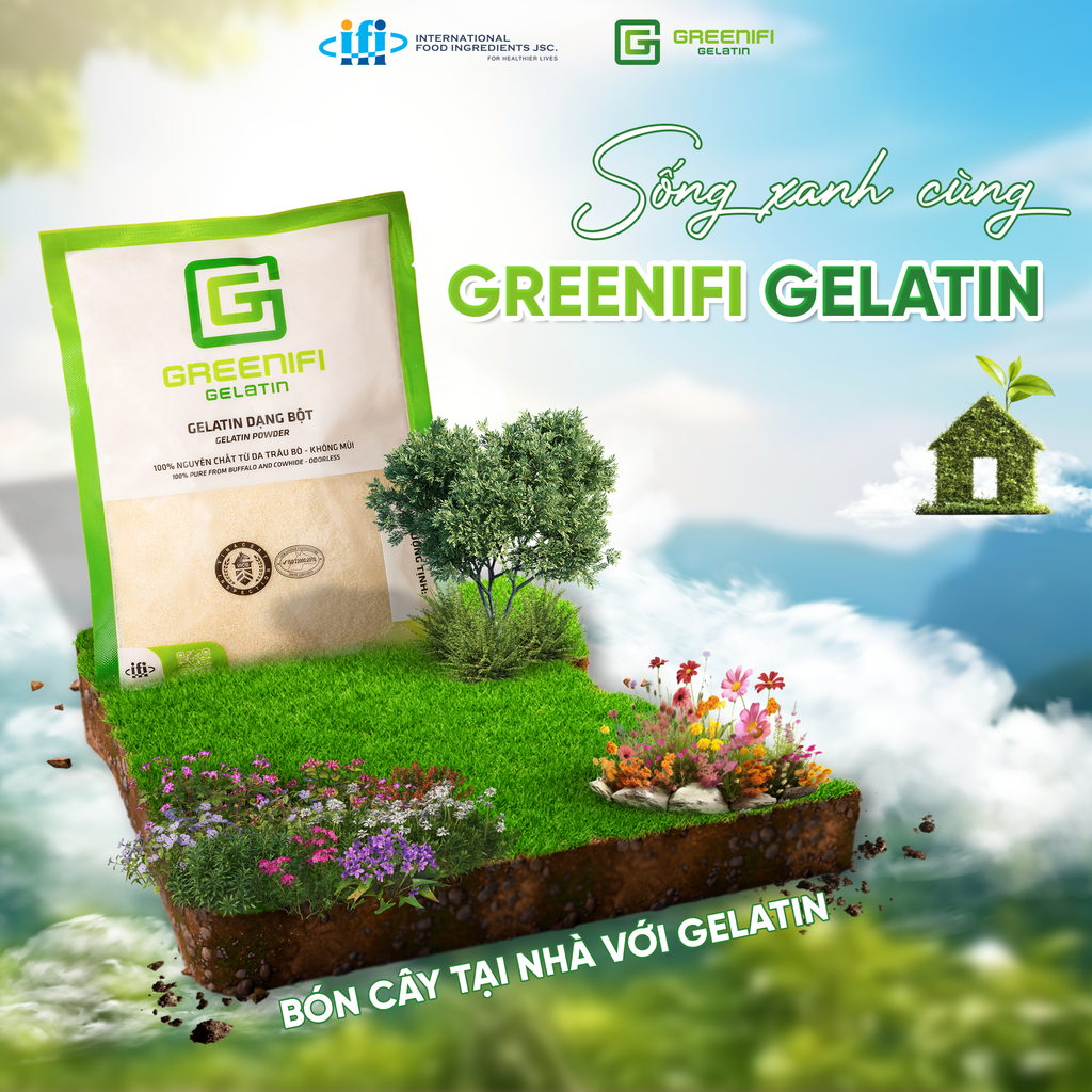 GREENIFI GELATIN - NGUỒN DƯỠNG CHẤT BỔ SUNG NITƠ BÓN CÂY NGAY TẠI NHÀ CỰC ĐƠN GIẢN