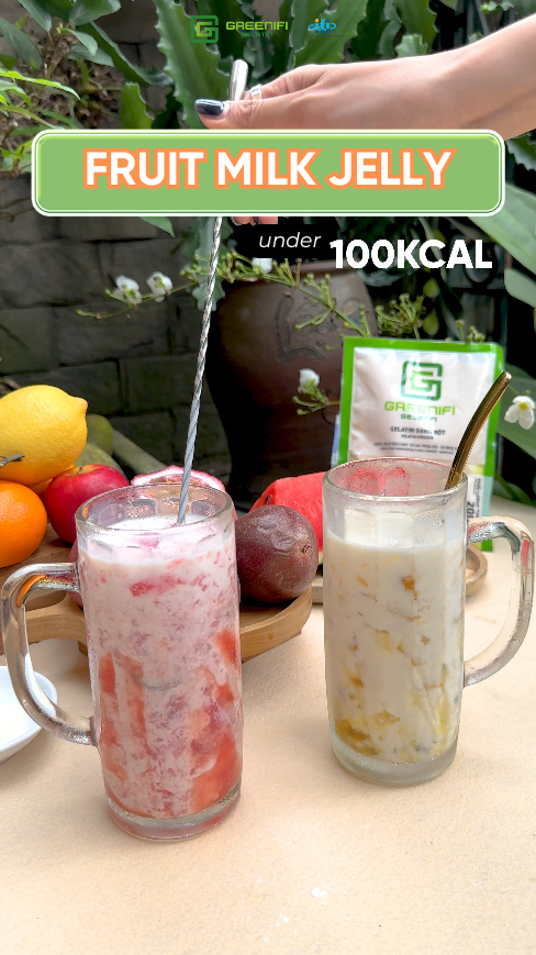 FRUIT MILK JELLY UNDER 100 KCAL