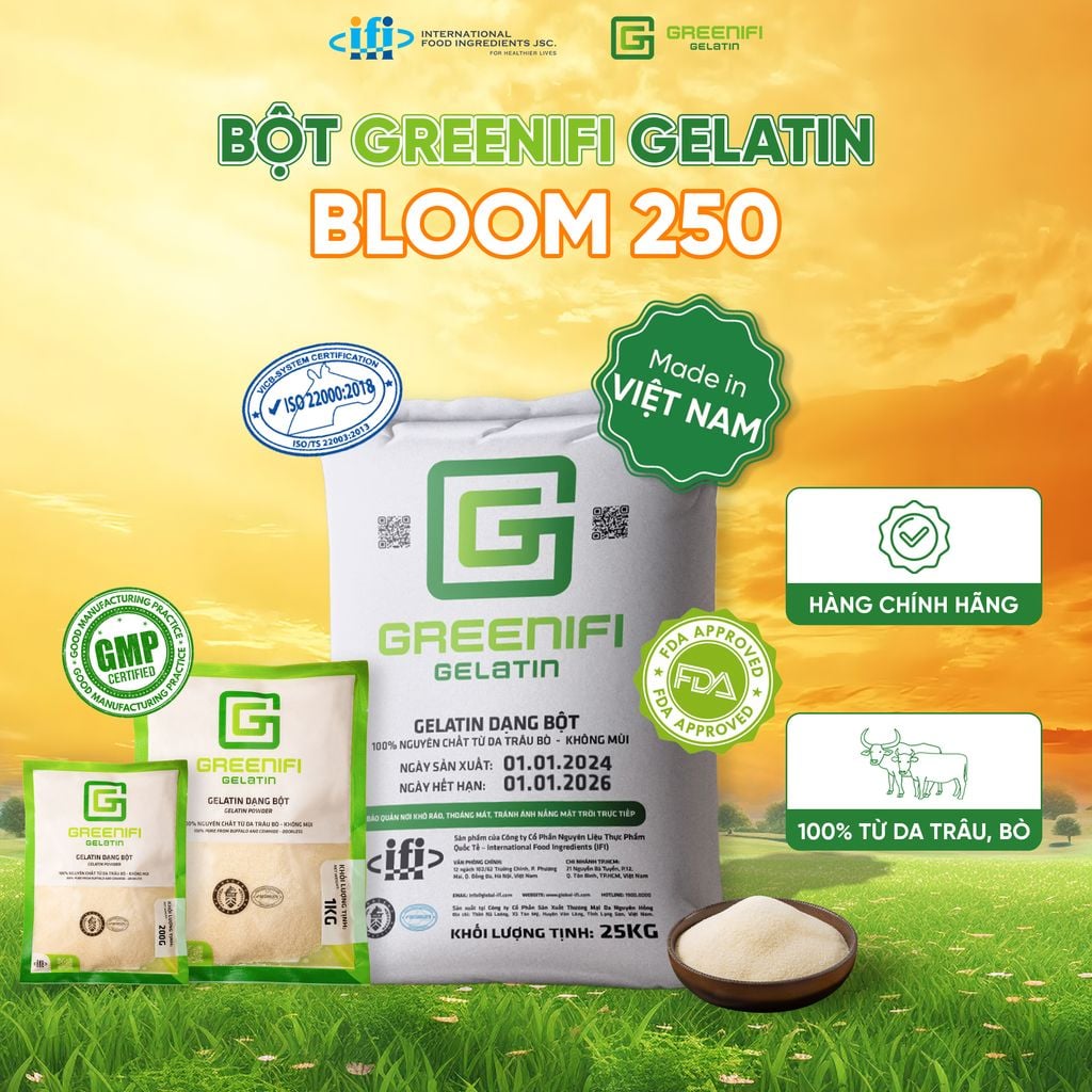 THẾ NÀO LÀ GELATIN BLOOM 250? GELATIN BLOOM 250 DÙNG ĐỂ LÀM GÌ?