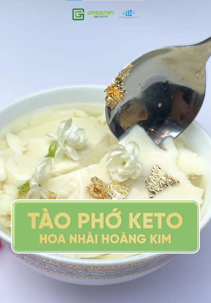 ✨MÓN NGON TỪ GELATIN: TÀO PHỚ KETO HOA NHÀI HOÀNG KIM