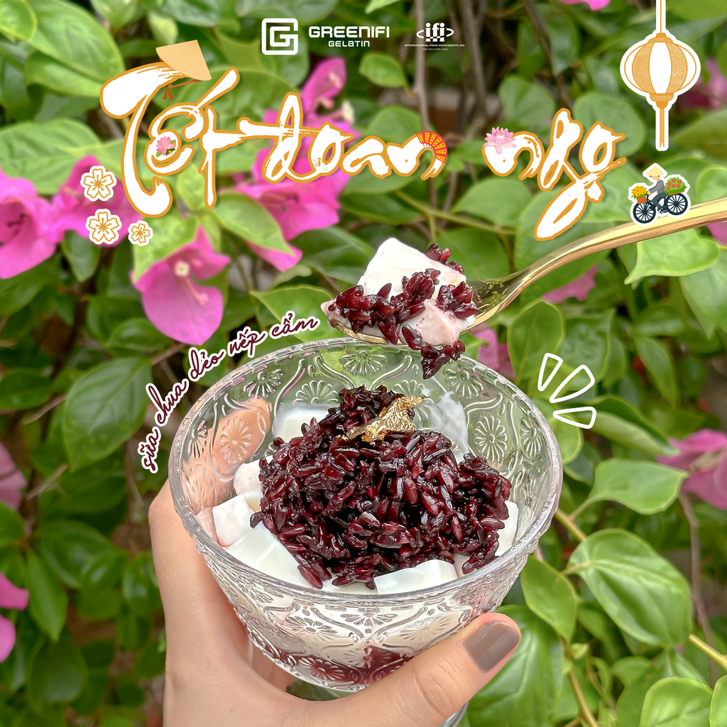 🎋🎋MÓN NGON TỪ GELATIN: SỮA CHUA DẺO NẾP CẨM - CÁCH TÂN TẾT ĐOAN NGỌ CỔ TRUYỀN