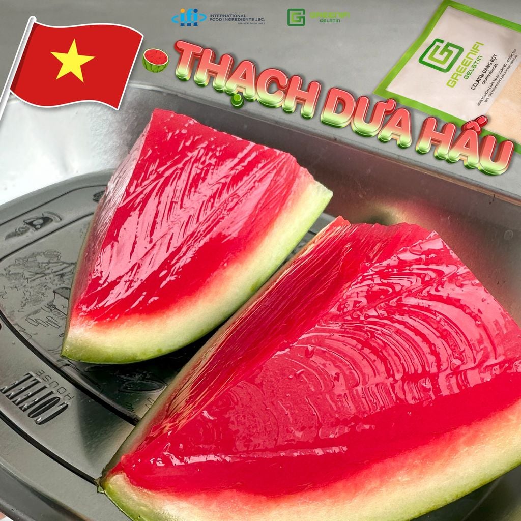 THẠCH DƯA HẤU CHÀO HÈ: MÓN NGON MÁT LẠNH VỚI GREENIFI GELATIN