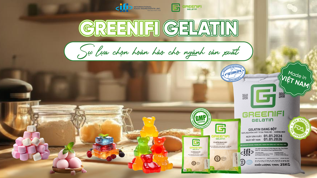 GIẢI PHÁP SỬ DỤNG GELATIN TRONG SẢN XUẤT KẸO DẺO: HIỆU QUẢ VÀ ĐỘT PHÁ TỪ GREENIFI GELATIN