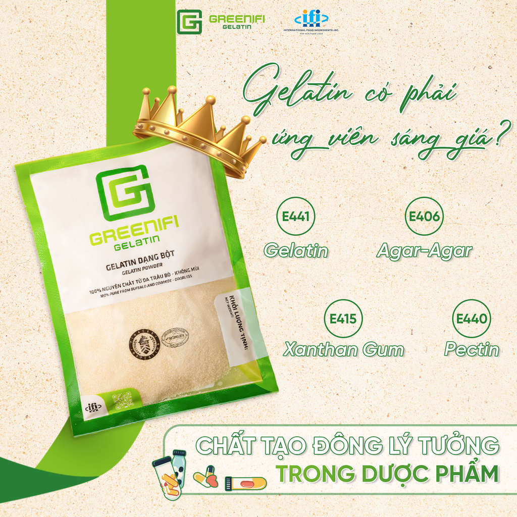Chất tạo đông trong sản xuất viên nang mềm? Gelatin dùng được trong sản xuất viên nang mềm