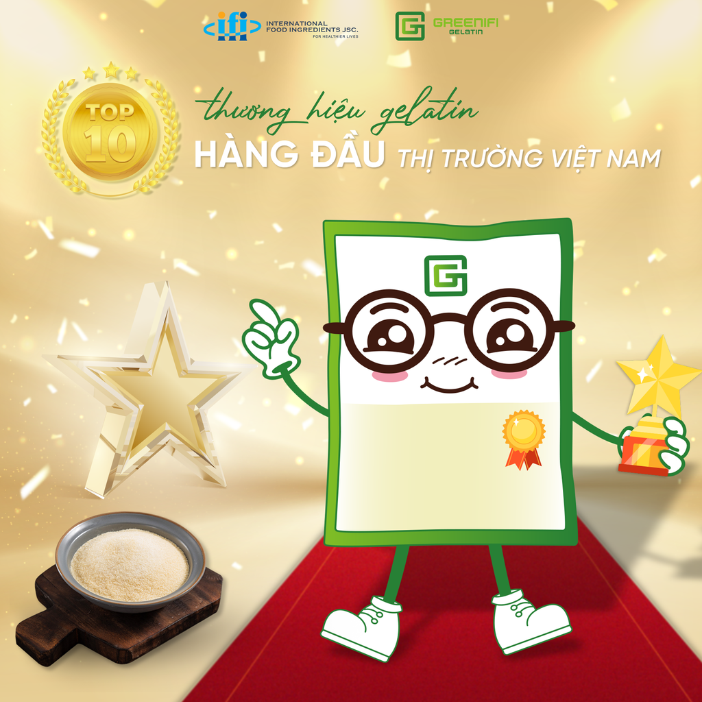 TOP 10 THƯƠNG HIỆU GELATIN HÀNG ĐẦU THỊ TRƯỜNG VIỆT NAM
