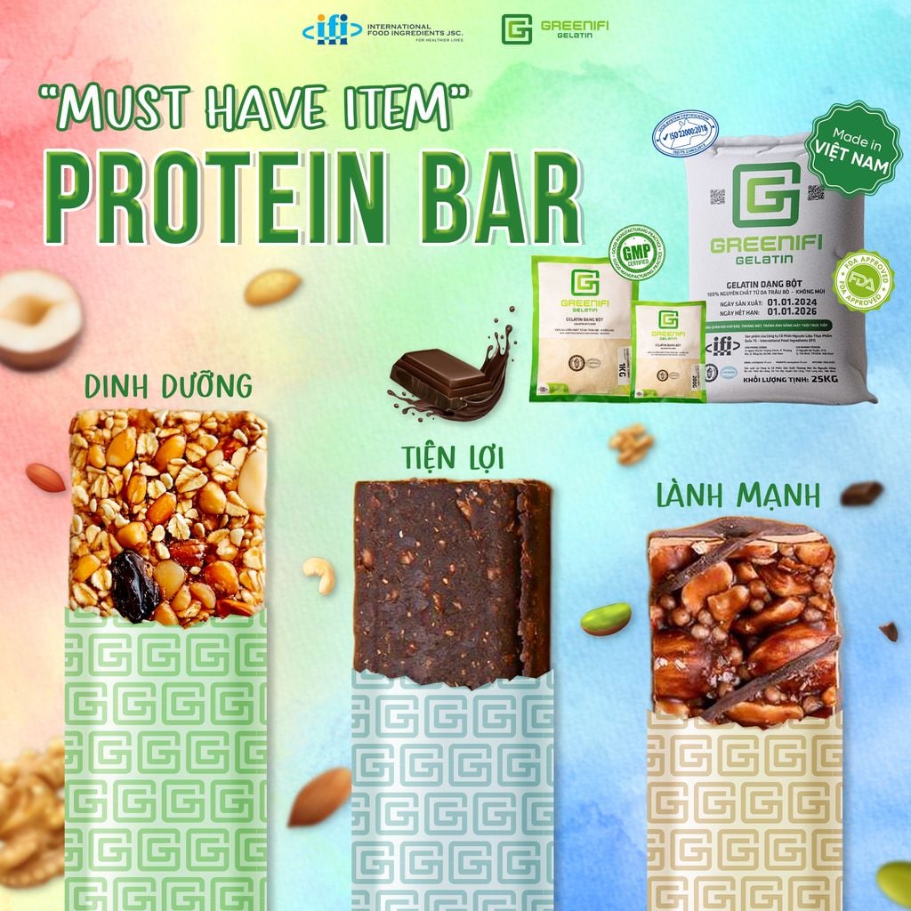 ITEM “MUST HAVE” CHO CUỘC SỐNG LÀNH MẠNH: PROTEIN BAR TỪ GREENIFI GELATIN