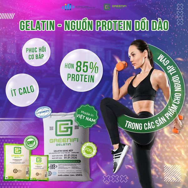 GELATIN - NGUỒN PROTEIN DỒI DÀO TRONG CÁC SẢN PHẨM CHO DÂN “GYM - MƠ”