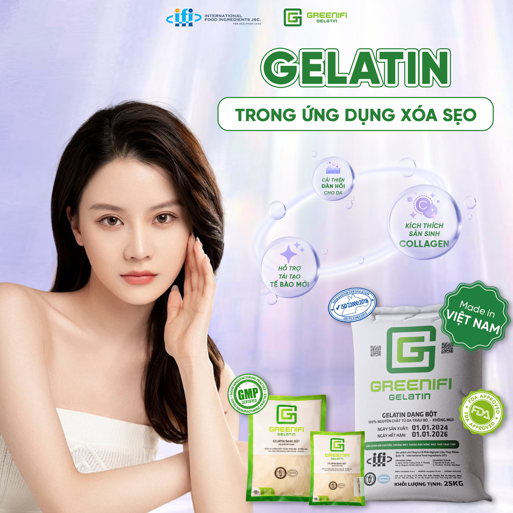 GELATIN VÀ ỨNG DỤNG TRONG SẢN PHẨM LÀM MỜ SẸO