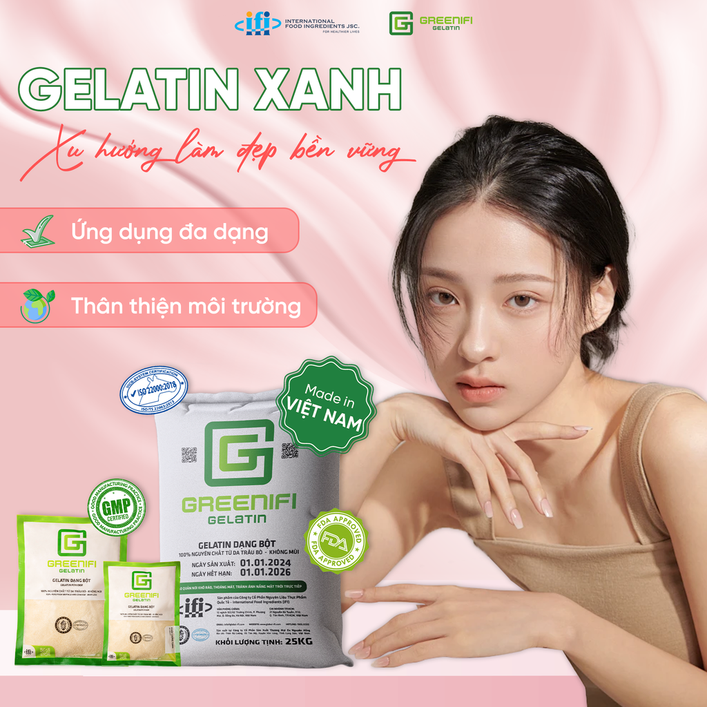 Gelatin trong mỹ phẩm: Xu hướng xanh trong làm đẹp bền vững