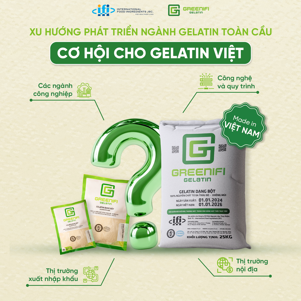 XU HƯỚNG PHÁT TRIỂN NGÀNH GELATIN - CƠ HỘI NÀO CHO GREENIFI GELATIN?