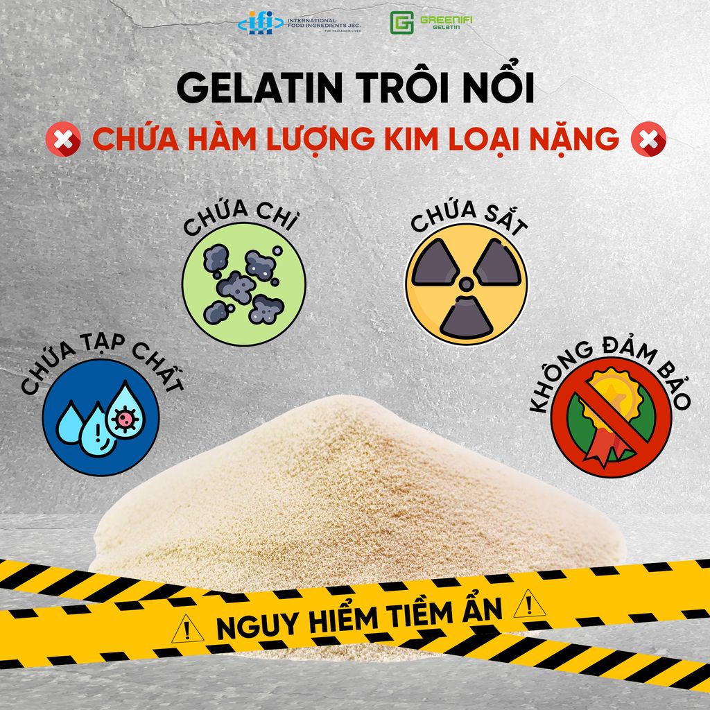 CẢNH BÁO GELATIN CHỨA HÀM LƯỢNG KIM LOẠI NẶNG - MỐI NGUY HẠI TIỀM TÀNG CHO NHÀ SẢN XUẤT VÀ NGƯỜI TIÊU DÙNG