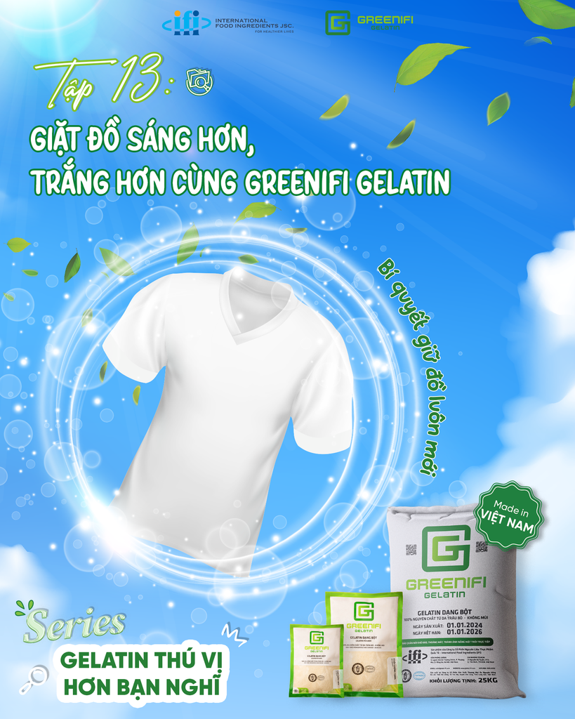 CÁCH LÀM MỚI QUẦN ÁO SÁNG MÀU - LÀM SẠCH ÁO TRẮNG VỚI GELATIN