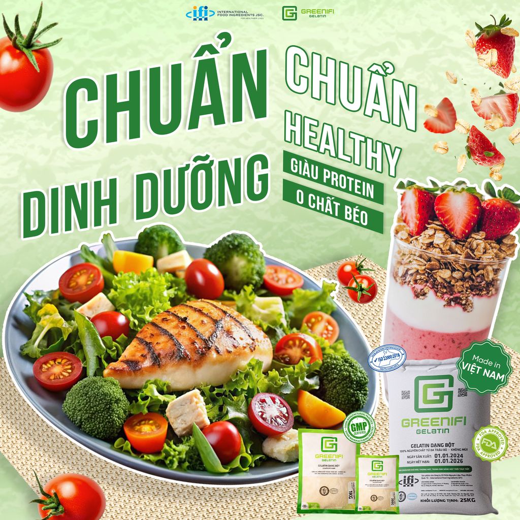 NÂNG CẤP BỮA ĂN CHUẨN DINH DƯỠNG, CHUẨN HEALTHY VỚI GREENIFI GELATIN! ✨