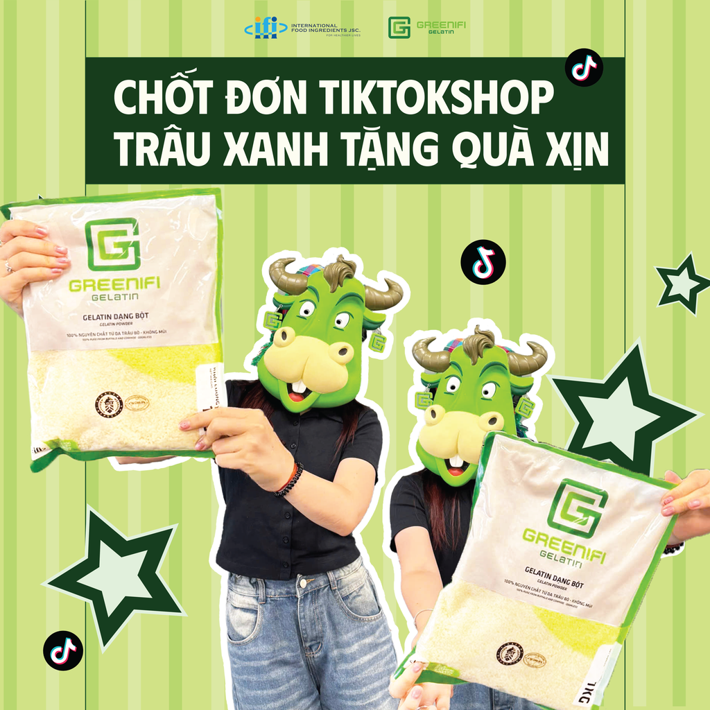 CHÀO SÂN THÁNG 8: KHAI TRƯƠNG GIAN HÀNG CHÍNH HÃNG GREENIFI GELATIN
