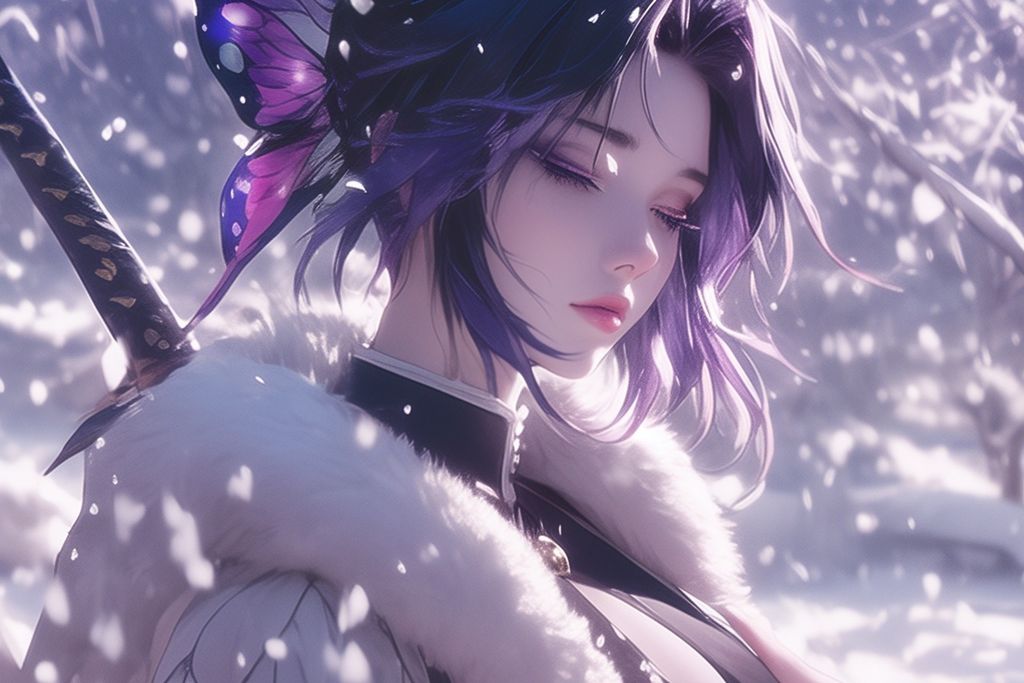 Hình Nền Anime Nữ Shinobu Kocho Kimetsu no Yaiba Đẹp