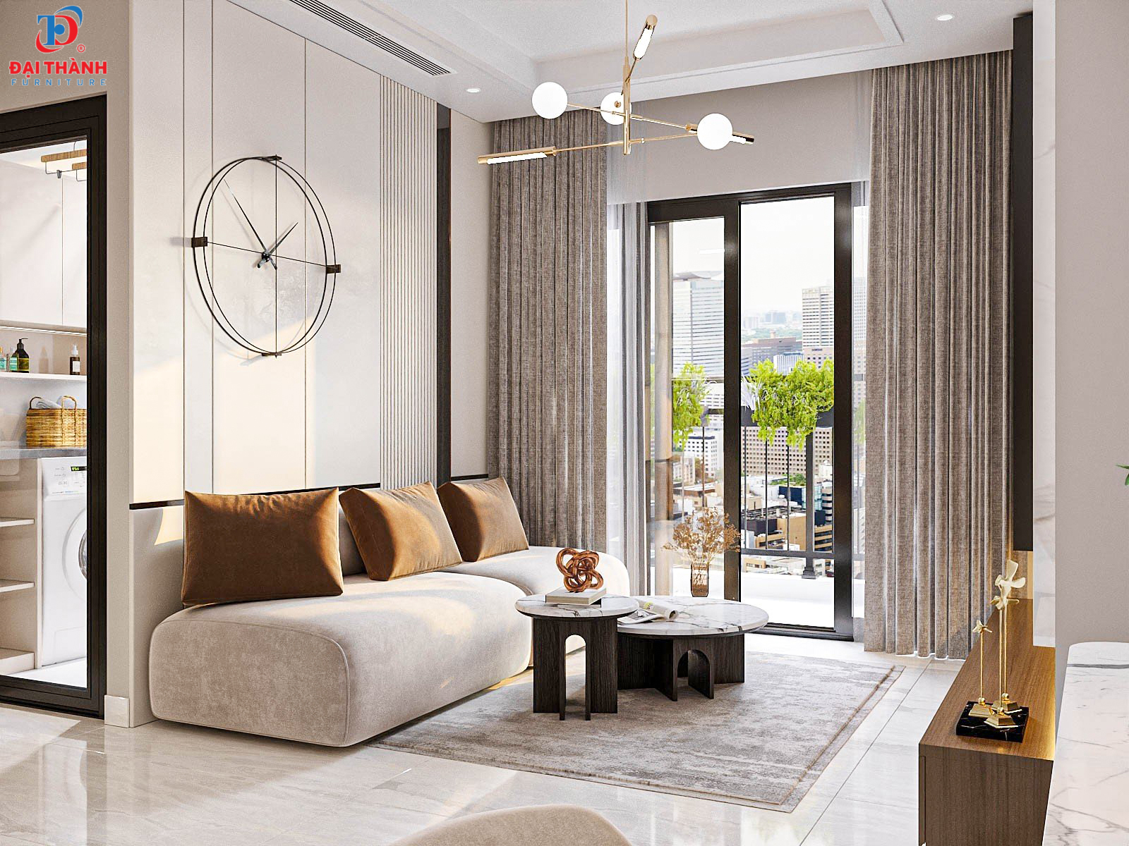 Mẫu thiết kế căn hộ 2 phòng ngủ HappyOne Central DT-L2B