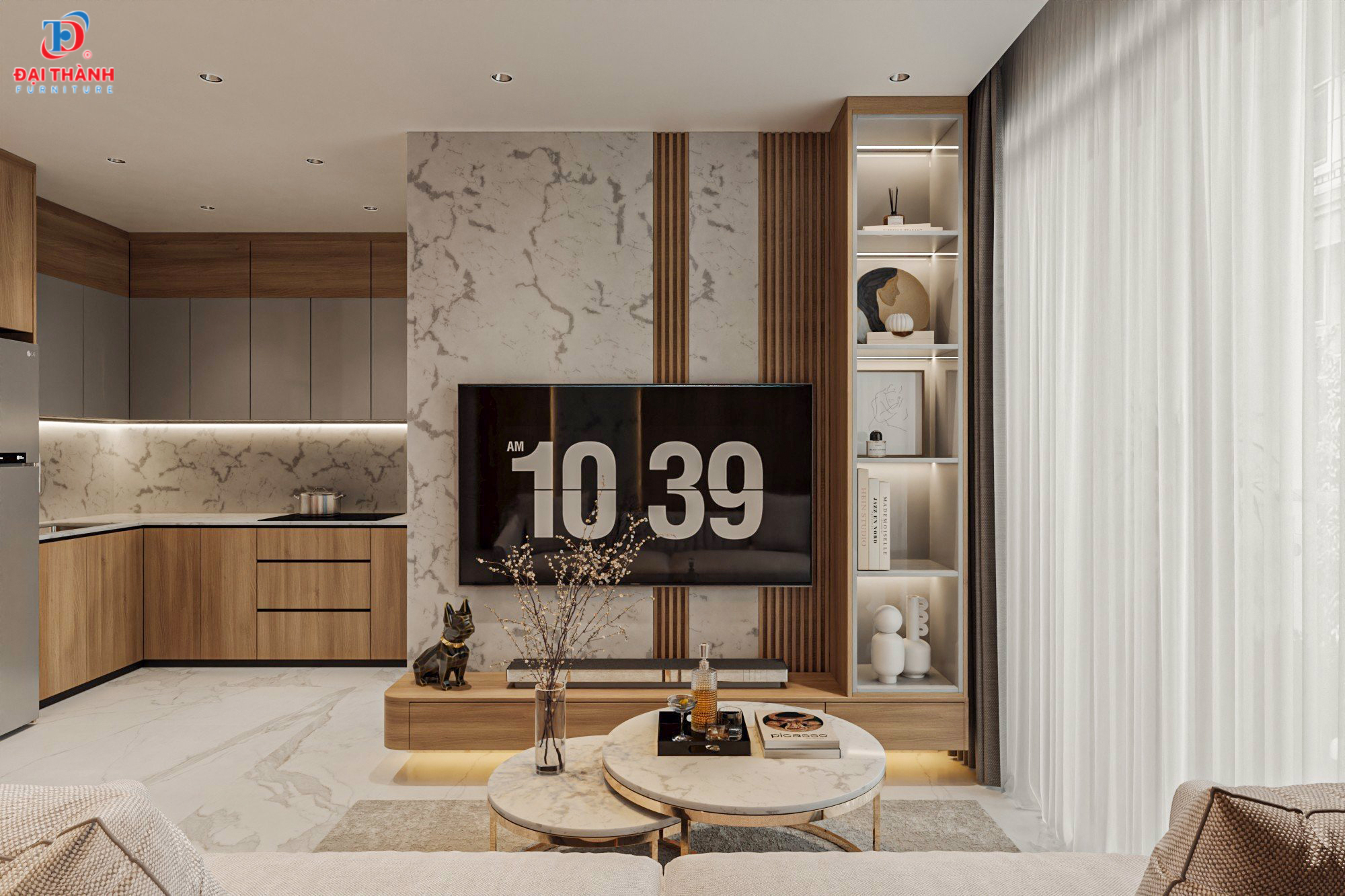 Mẫu thiết kế căn hộ 2 phòng ngủ HappyOne Central DT-D2B