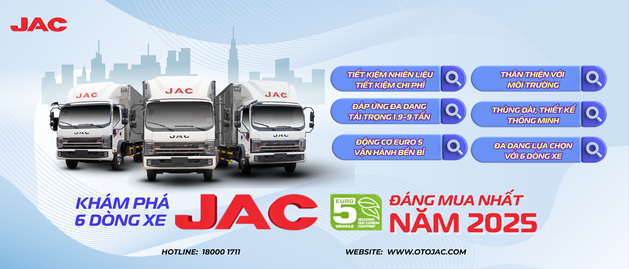 6 Dòng Xe Tải JAC Euro 5 Đáng Mua Nhất Năm 2025 – Tiết Kiệm Nhiên Liệu, Bền Bỉ, Thân Thiện Môi Trường