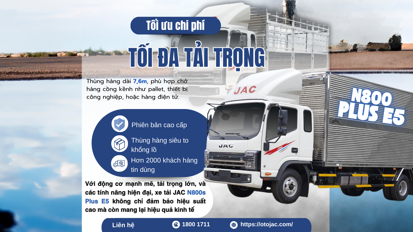 Xe tải JAC 8 tấn với động cơ mạnh mẽ, phù hợp cho vận tải công nghiệp