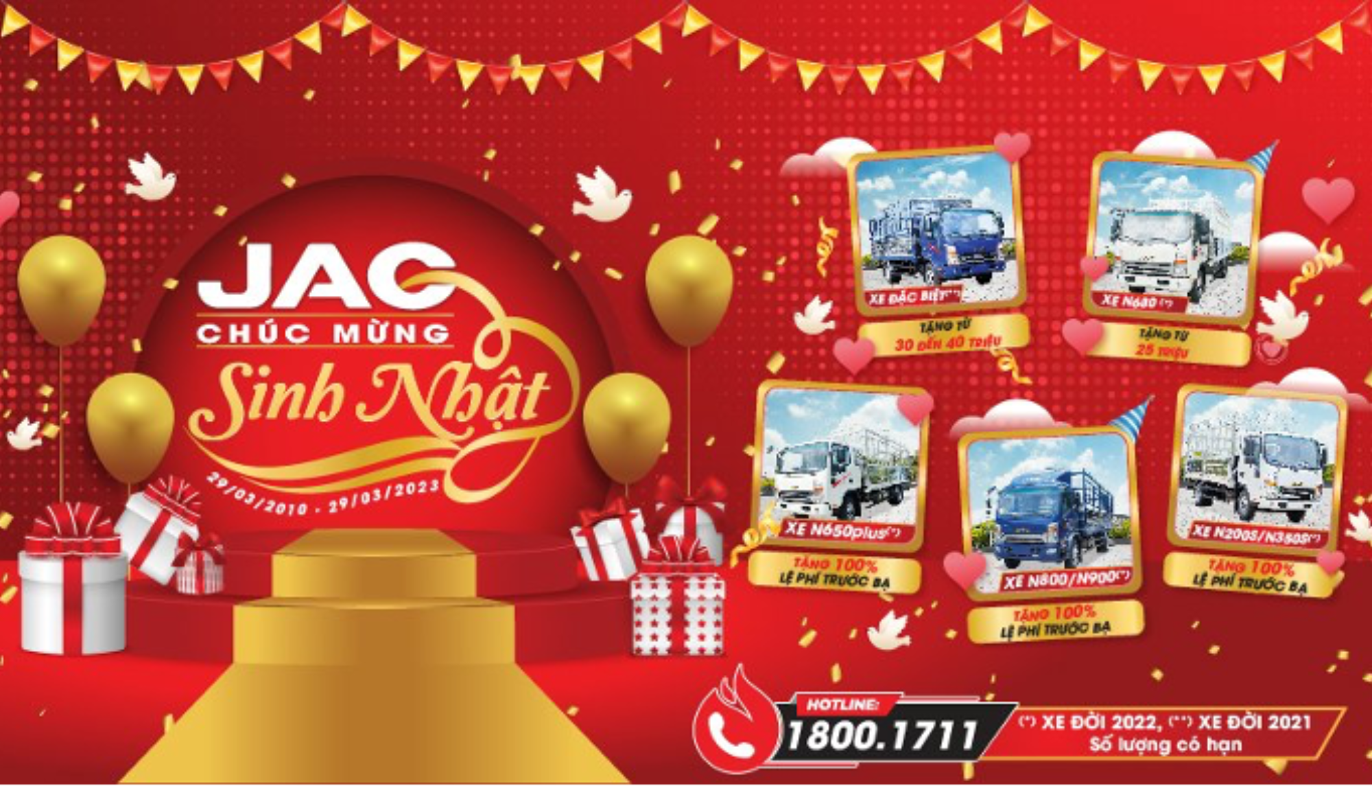 ĐÓN THÁNG SINH NHẬT VÀNG – JAC TẶNG NGÀN KHUYẾN MÃI