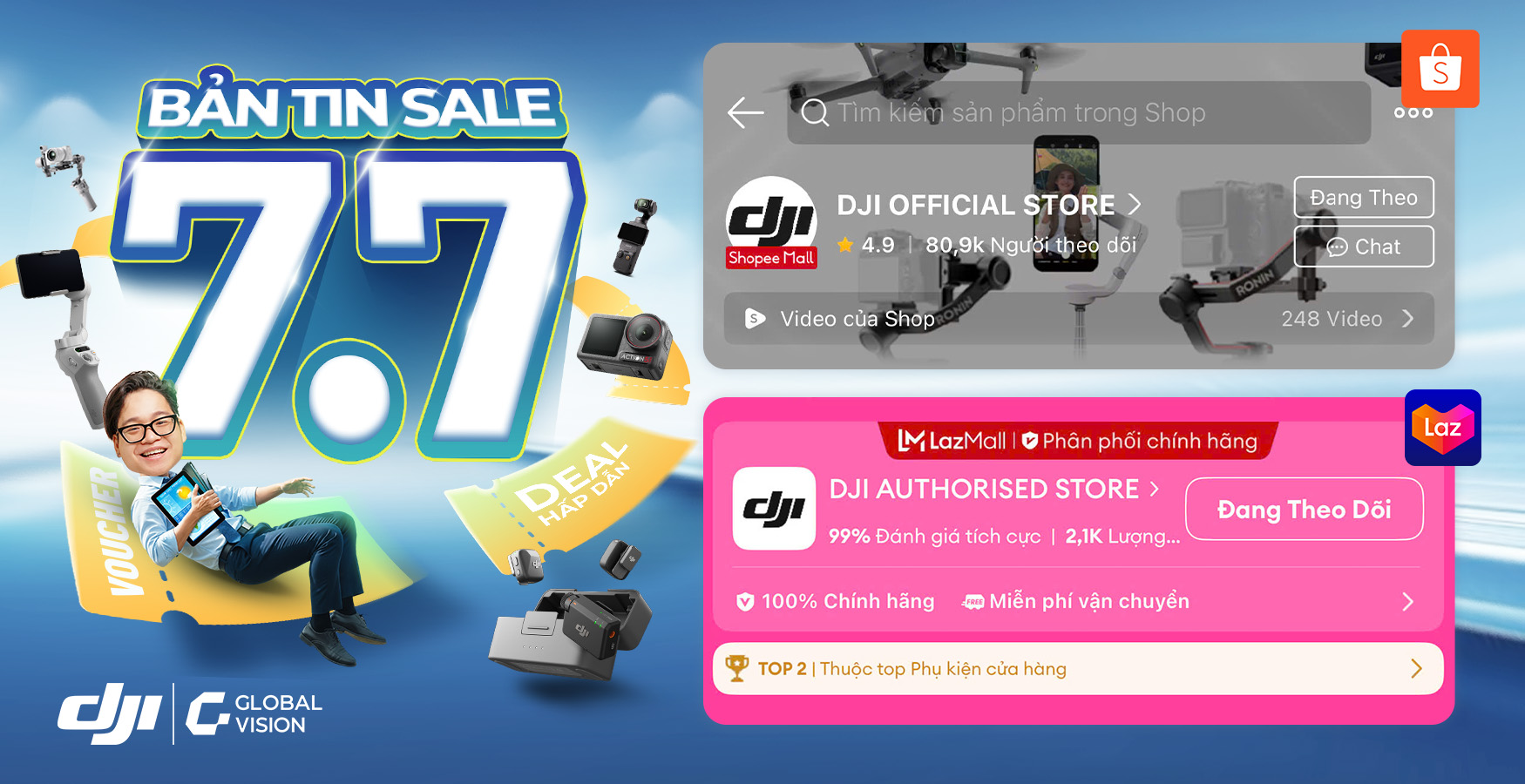 DJI SALE HÈ – ƯU ĐÃI NÓNG HƠN NẮNG, FREESHIP TẬN NHÀ CHỈ TRONG 7.7