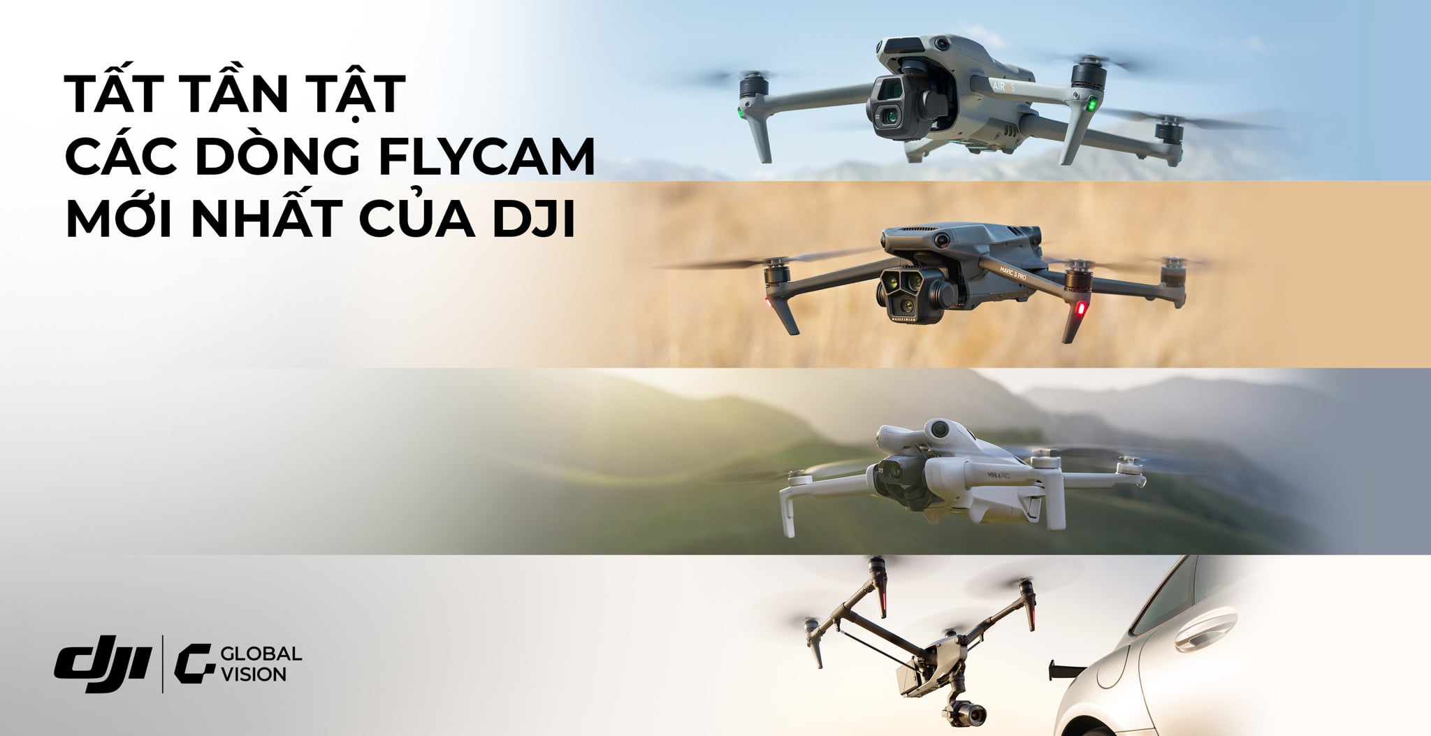 Tất tần tật các dòng flycam mới nhất của DJI