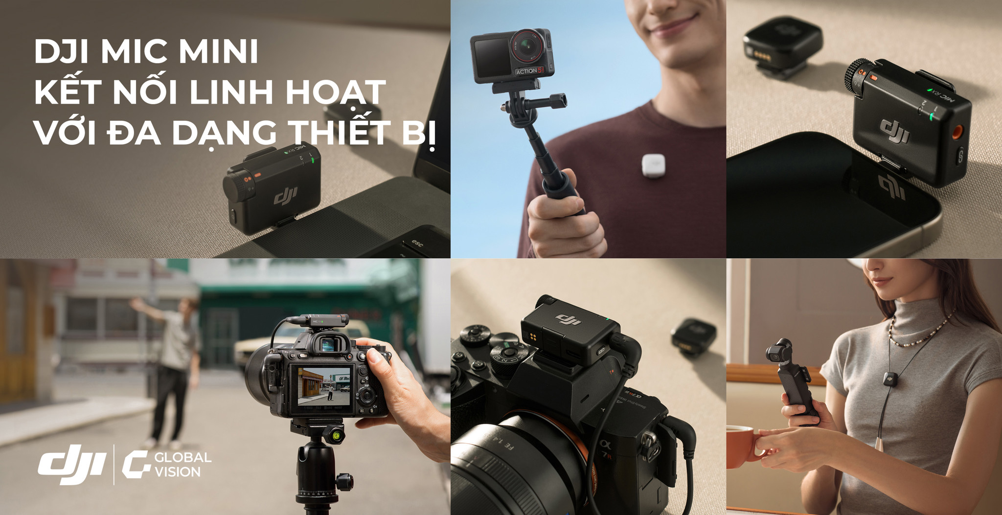 DJI Mic Mini kết nối linh hoạt với đa dạng thiết bị
