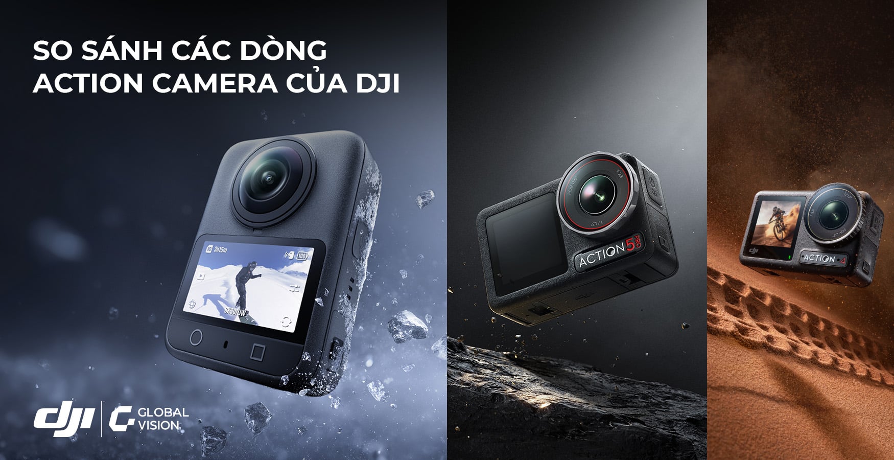 So sánh các dòng Action Camera của DJI