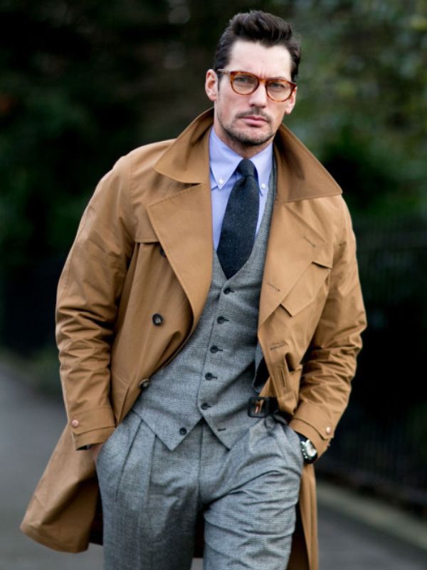 Suit kết hợp với áo khoác trench coat