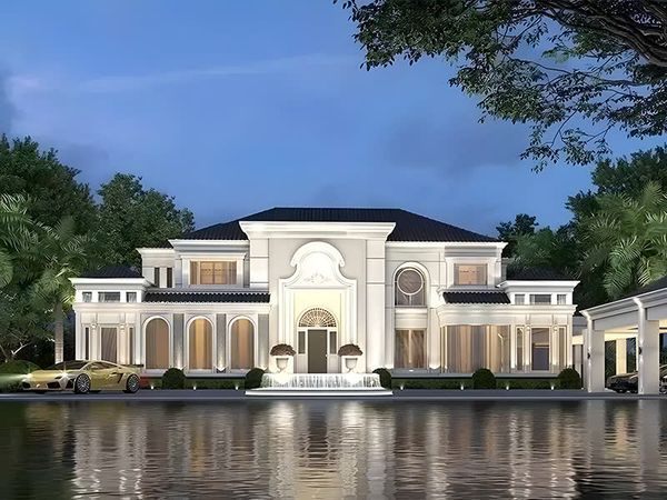 biệt thự vườn phong cách 2 tầng mái bằng