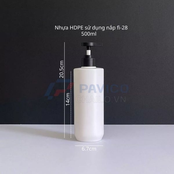 Chai nhựa HDPE 500ml vòi nhấn
