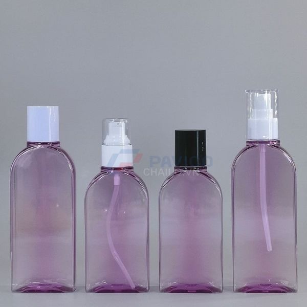 Chai nhựa PET 150ml 200ml nắp bật, nắp xịt, đầu bơm kem